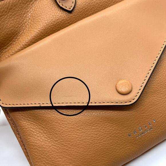 RADLEY LONDON Wilton Way Crossbody Tan Leather Slim Tab Travel Pockets NEW - Picture 14 of 16